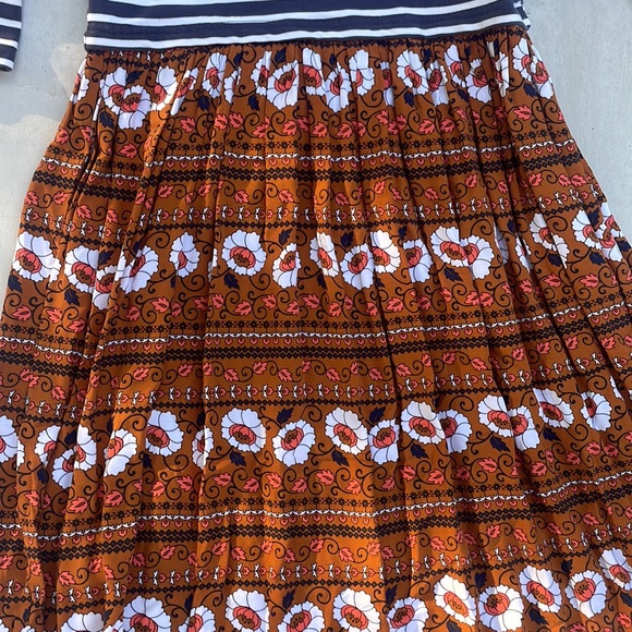 Matilda Jane Cotton Blend Floral Stripe Dress Size Medium - Picture 5 of 6